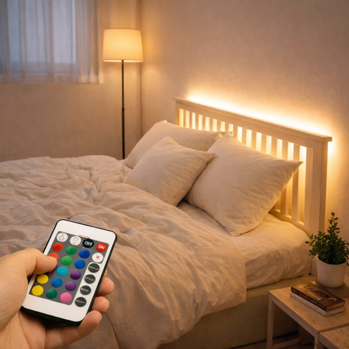 블레오 리모컨 침대 헤드 히든 간접 줄 조명