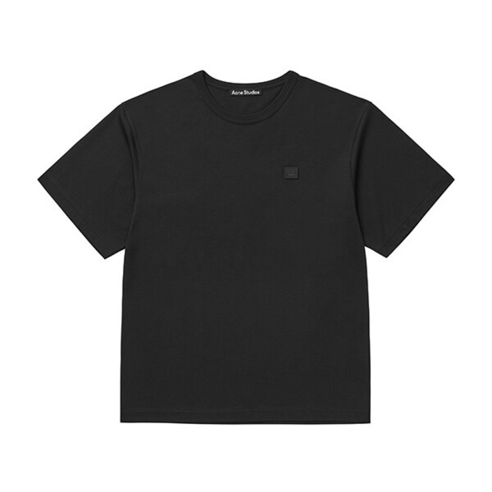 [아크네 스튜디오] (당일) 23SS  페이스 패치 블랙 코튼 반팔 티셔츠 CL0206 B