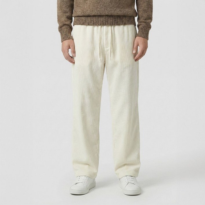 남자 기모 보온 코듀로이 와이드 밴딩 골덴 겨울 바지