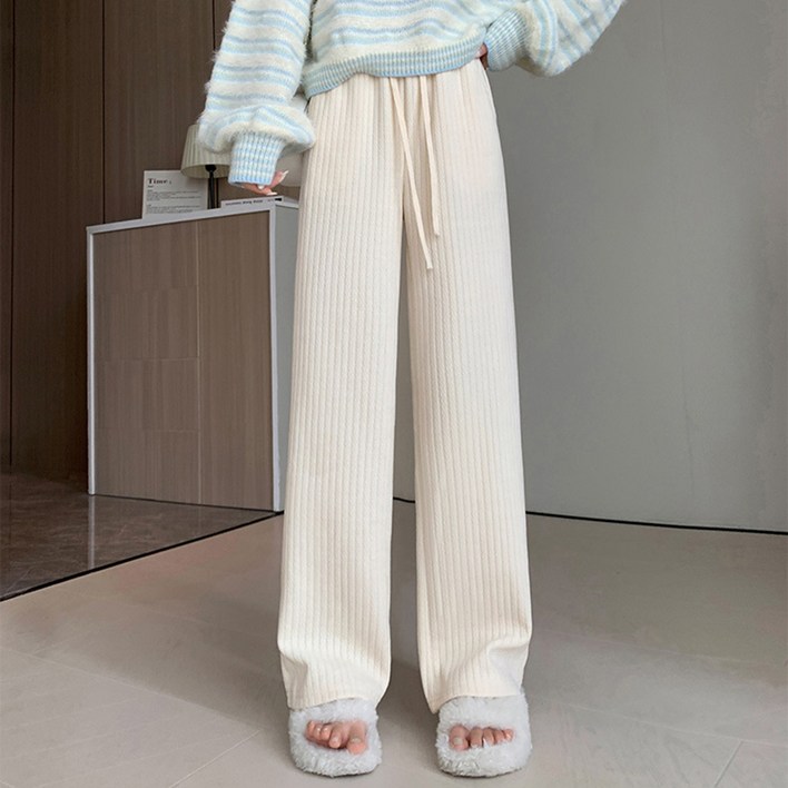 cammello 소프트 와플 코듀로이 팬츠 벨벳 와이드 밴딩 골덴 바지 기모 일반 선택 가능