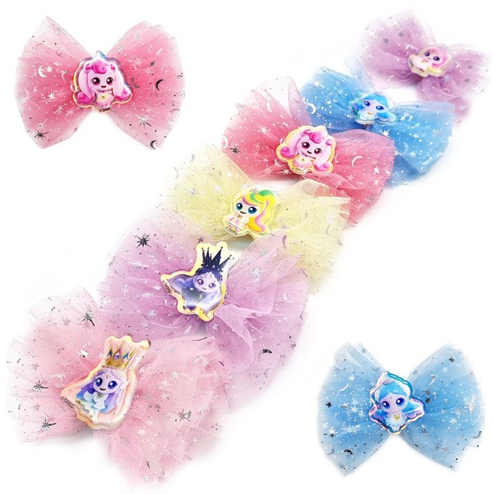 프린세스 캐치티니핑 NEW 공주 레이스 리본 헤어핀 6종택1