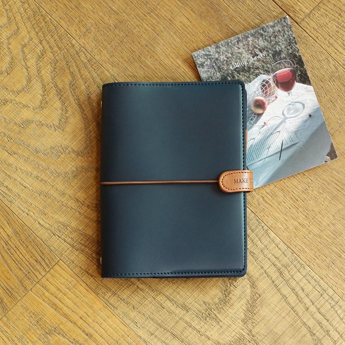 꼼꼬미 2026 초콜릿 6공 가죽 시스템 업무용 회사 다꾸 소량 대량 주문 제작 다이어리, 블루베리 초코