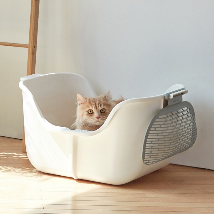 모노모그 스윙캣 향균 오픈 대형 고양이 화장실 1세트, 베이비핑크 47,000