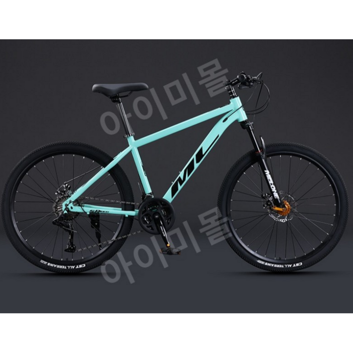 IMY 산악자전거 로드 MTB 입문용 초보자용 학생 성인 경량 26인치, 비앙키 그린, 1개