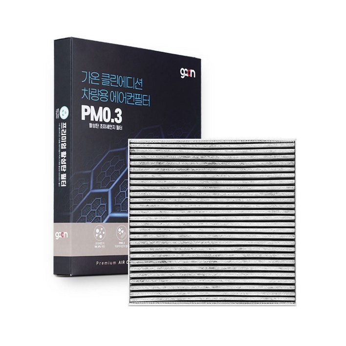 가온 클린에디션 차량용 활성탄 에어컨필터 PM0.3 고효율 필터 현대, 더뉴그랜저/HEV (19.11~22.10)_F83, 1개