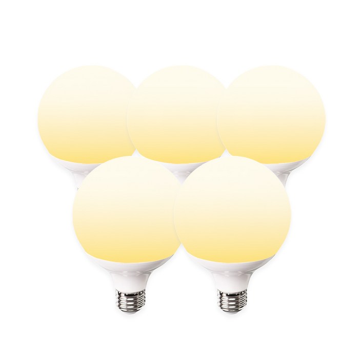 라인라이팅 LED 샤인 숏볼구 12w, 5개, 전구색