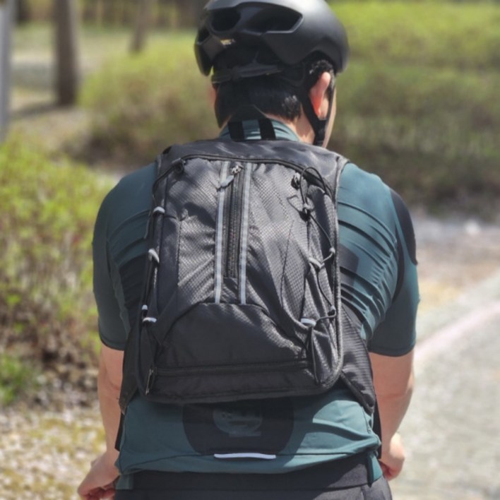 칼루티 경량등산가방 자전거백팩 소형 방수 가방 15L, Black, 1개