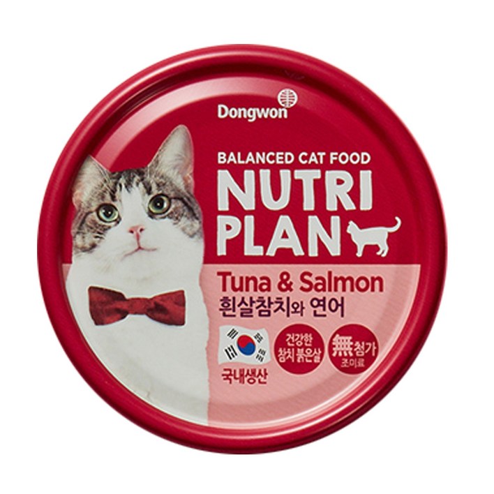동원 뉴트리플랜 고양이 간식 습식캔 흰살참치+연어 160g 48개, 혼합맛(흰살참치/연어), 160g, 48개