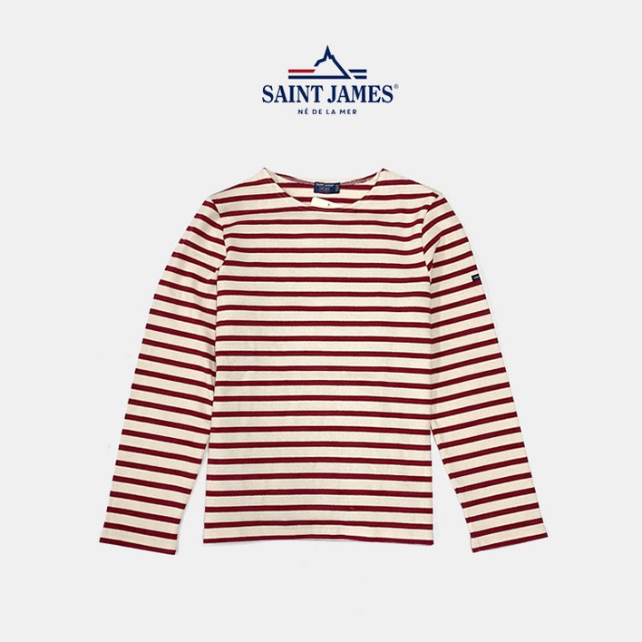 세인트제임스 메르디앙 모던 긴팔티셔츠 에크루펄산 아이보리레드 SAINT JAMES