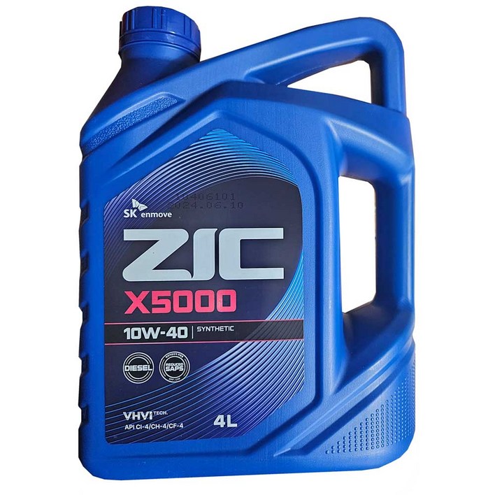 ZIC X5000 10W40 6L 디젤 엔진오일, 1개, 10w40, 6L