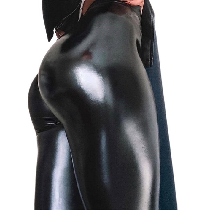 JoYouth 여성용 가죽 레깅스 라텍스 플러스 사이즈 바지 스키니 신축성