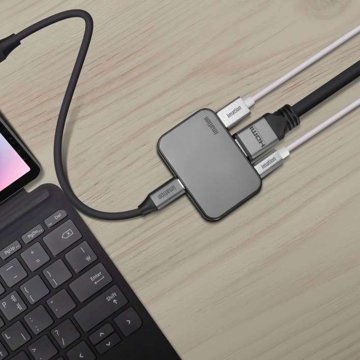 이메이션 3in1 케이블 분리형 USBC 3포트 멀티포트 허브, HDMI 4K 60Hz 지원, 덱스지원, 아이폰미러링 IMHU100, 1개