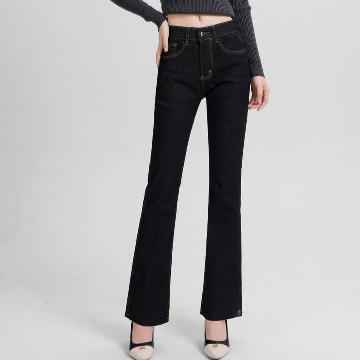 여성 스판 히든밴딩 슬림 부츠컷 청바지 숏/롱 2단기장