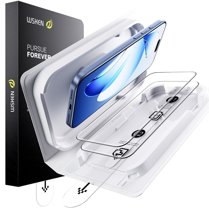 WSKEN AR필름 아이폰17프로프로맥스 초고화질 무반사 9H 액정보호필름 지문방지  이지툴, 2개