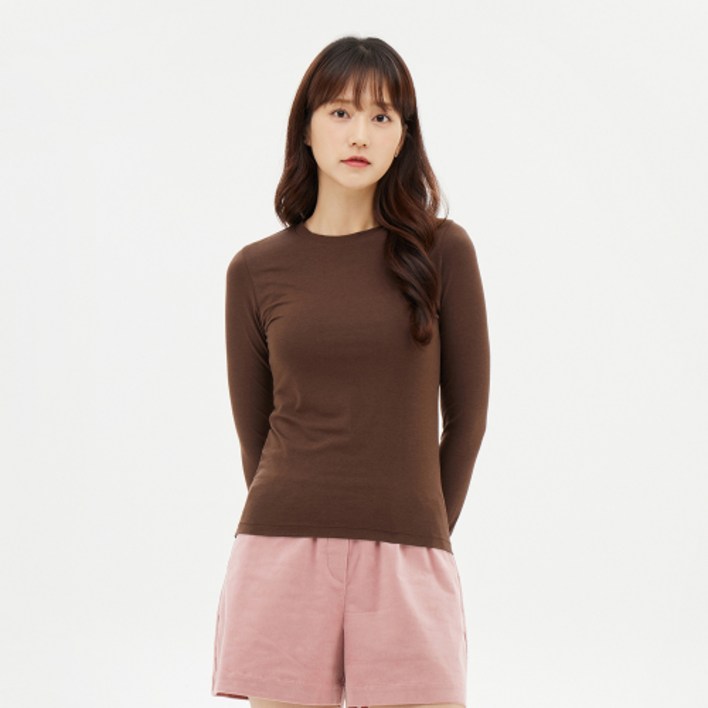 탑텐 여성 소프트 크루넥 긴팔티MSE4TS2010 MSE4TS2010