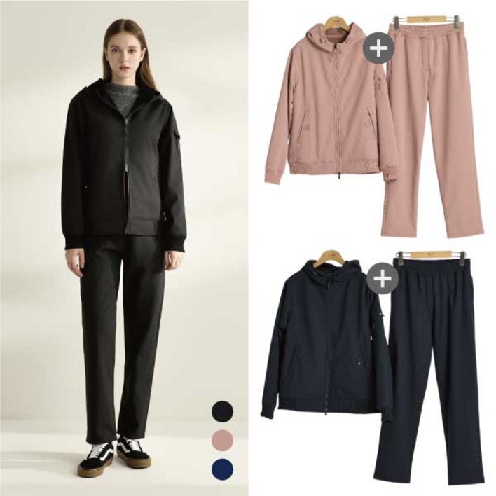 홈쇼핑 인기 NNF 여성 투웨이 점퍼 장기모 상의  하의 셋업 2종