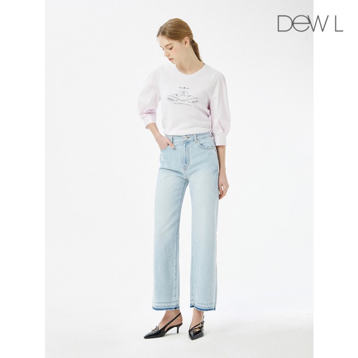 백화점 정품 듀엘 레터링 비딩 데님 팬츠 LBD241PSA408