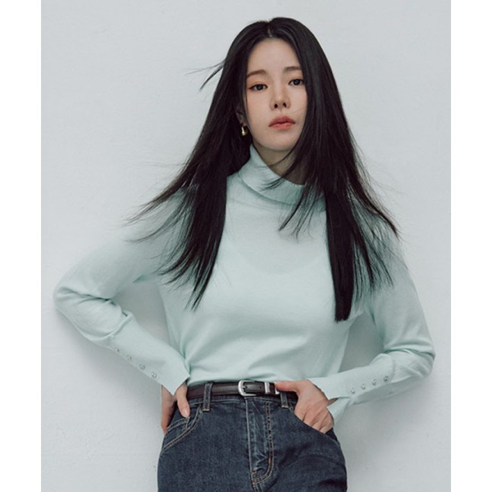 더엣지 THEATG 25FW 소프트 터틀넥 니트 1종 블루브라운 에디션 2070272807 362251