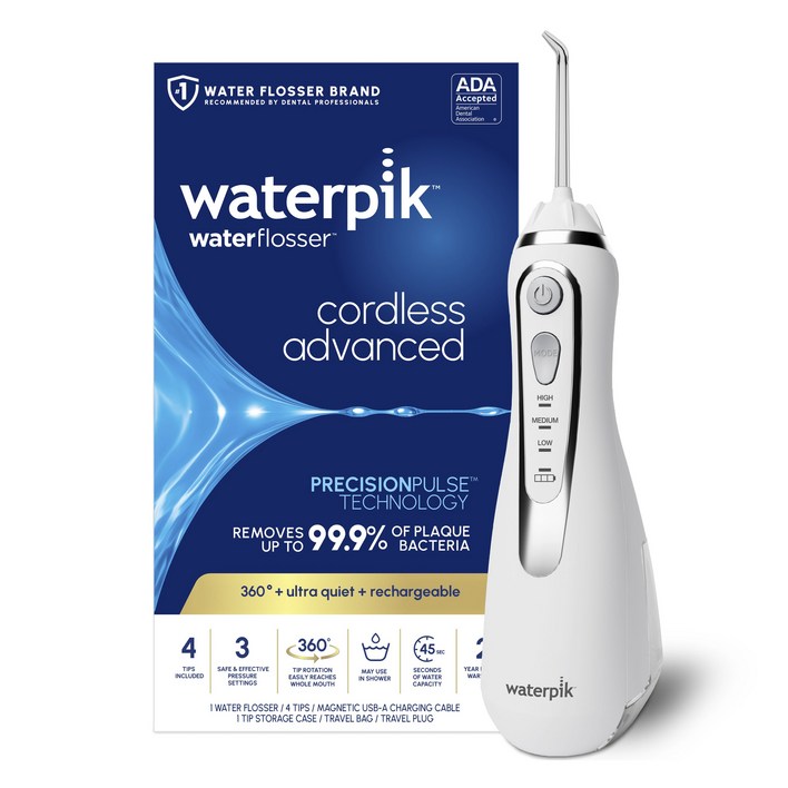 워터픽 워터 플로서 코드리스 어드밴스드, White, WP580CD