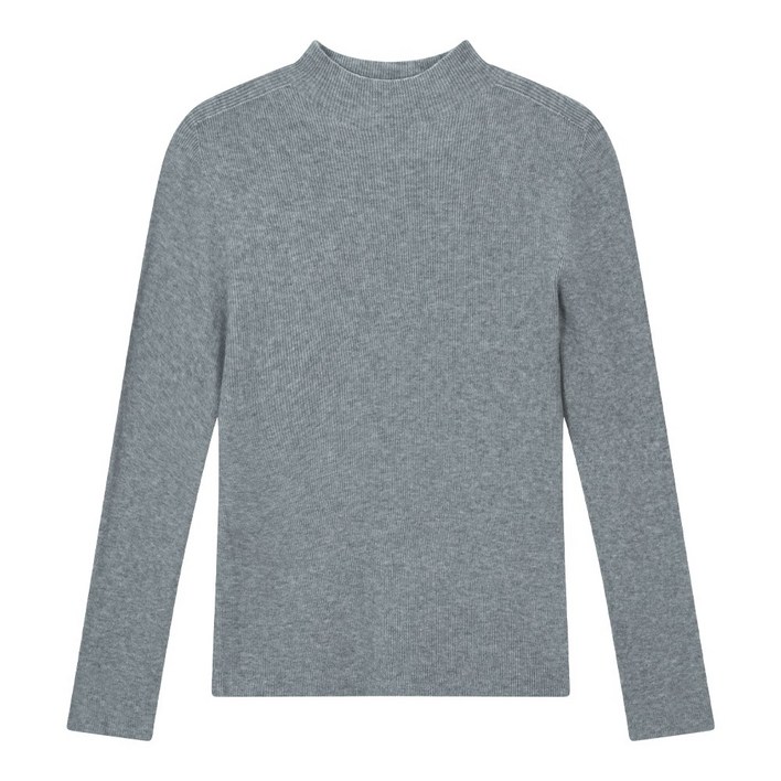  FLC  홀가먼트 하프 폴라 니트티셔츠 슬림 목폴라 캐시라이크 울 혼방