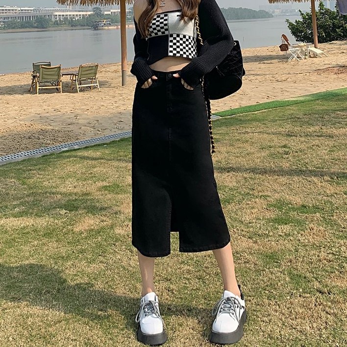 여성 클래식 데님 롱스커트 빅사이즈 롱 청치마 t01oc 여성 클래식 데님 롱스커트 빅사이즈 롱 청치마 t01oc