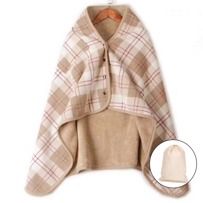 매이템 대형140100cm 무릎담요파우치포함 똑딱이담요 망토 밍크담요 사무실담요 극세사담요 차량용담요 차박 카페 캠핑담요