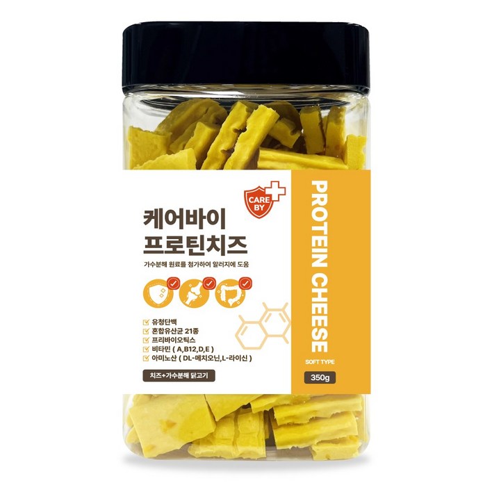 케어바이 강아지 프로틴치즈 져키 가수분해, 350g, 1개, 유청단백