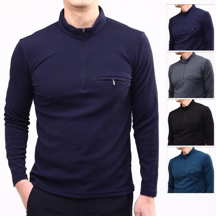 샤인힐즈 봄가을 WF 기능성 스판 집업 티셔츠 WFT5402