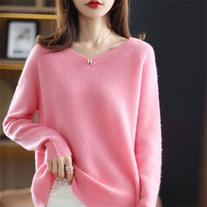 TKX 여성 니트 부드러운 V넥 스웨터 소프트 캐시미어 TKX 여성 니트 부드러운 V넥 스웨터 소프트 캐시미어