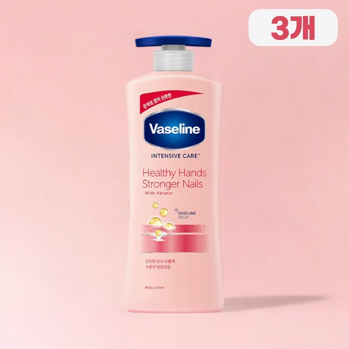바세린 인텐시브 케어 헬씨 핸드 앤 스트롱거 네일 로션, 600ml, 3개