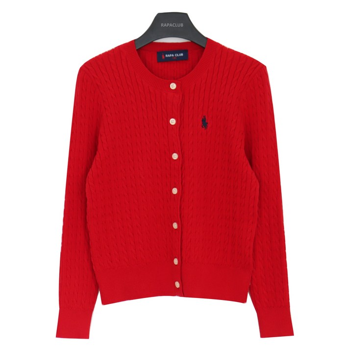 라파클럽 아동주니어 라운드넥 잔꽈배기 니트 가디건 스웨터