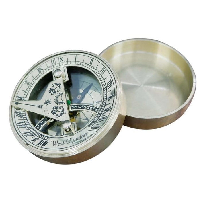 쿠크리왈라 포켓 해시계로 만든 앤티크 황동 항해 빈티지 나침반 클래식 해적 나침반과 선원 수집가 애호가 위한 사려 깊은 선물 휴대용 해시계
