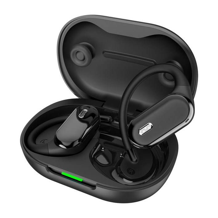 아이리버 IOWA96 귀걸이형 노이즈캔슬링 무선 블루투스 5.4 이어폰, 블랙, IOWA96