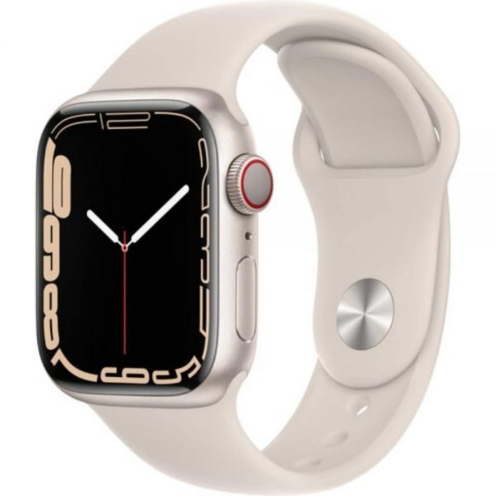 Apple Watch 시리즈 7GPS, 41MM  스타라이트 스포츠 밴드가 있는 알루미늄 케이스프리미엄 리뉴얼