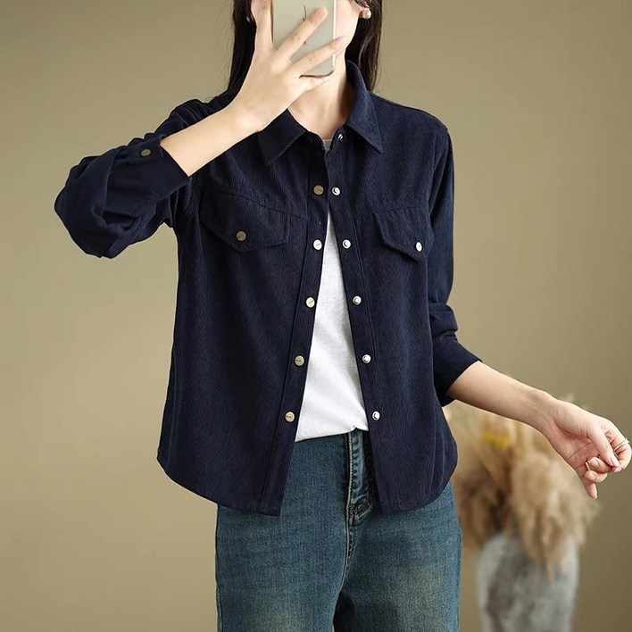 휠렉스 여성 캐주얼 카라넥 투포켓 셔츠 JT309