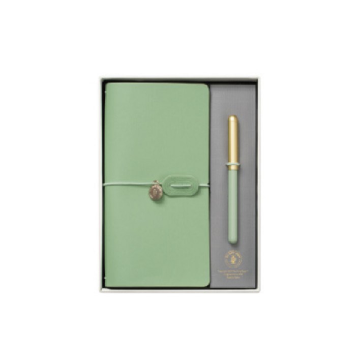 웍스라이프 저널 기프트 세트Journal Gift Set, 비비드, 1개, 자바그린 Java Green
