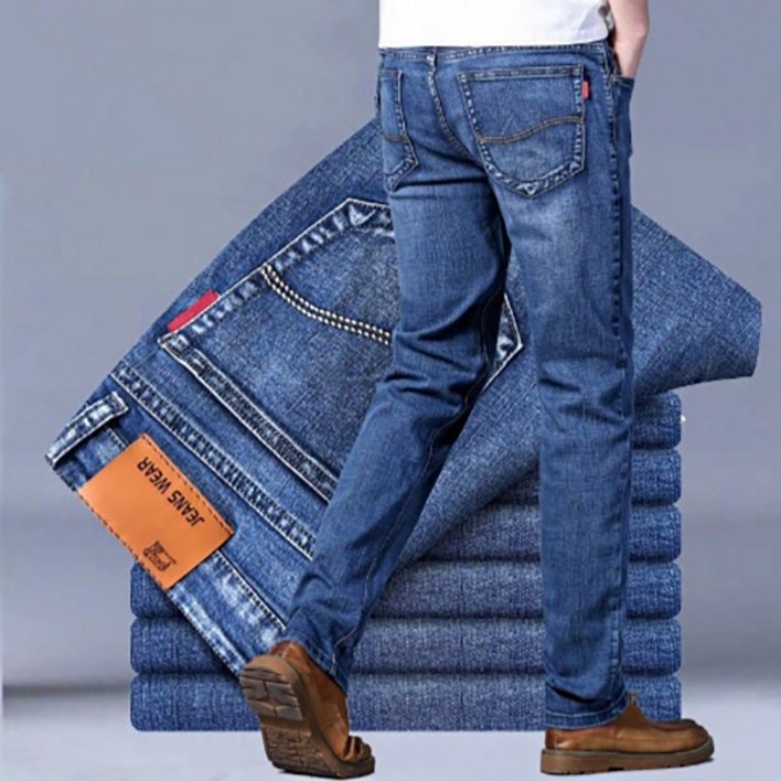 남성 슬림스트레이트 일자청바지 스판팬츠 워싱데님 봄가을용 866