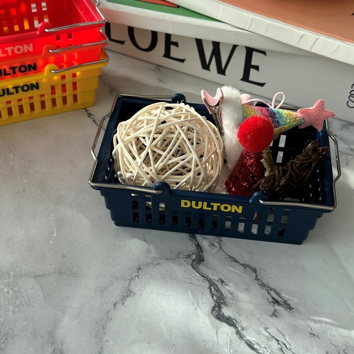 덜튼 미니 바스켓 바구니 인테리어 소품, 블루, 1개