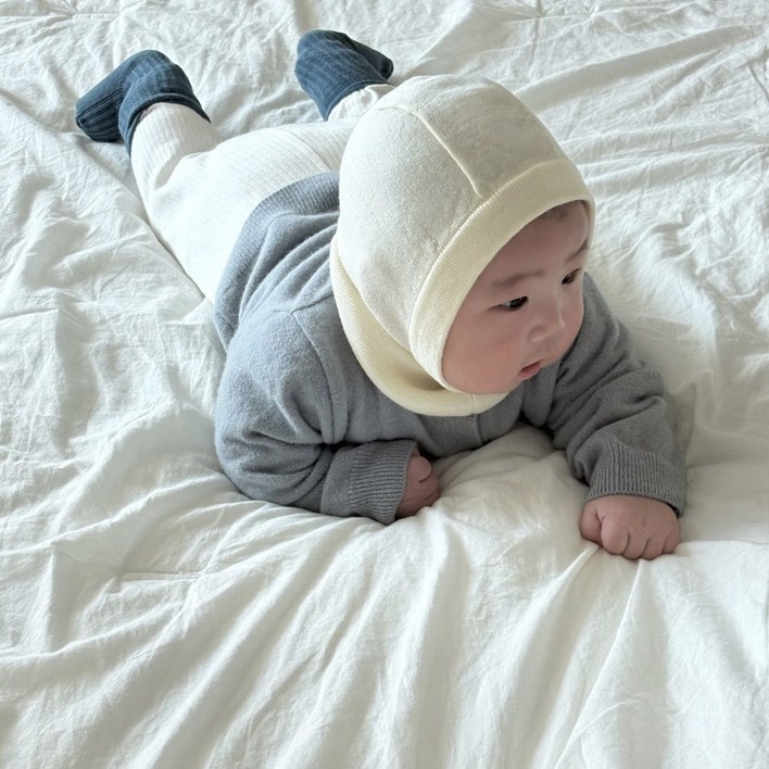 어텀31 아기 유아 만두핏 얇은 바라클라바 울 100 겨울 방한 니트 모자