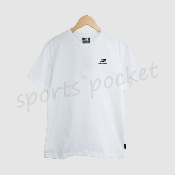뉴발란스 NBNEEC1153 화이트 UNI 에센셜 스몰로고 반팔티 STANDARD FIT 남녀공용 티셔츠 반소매 커플티