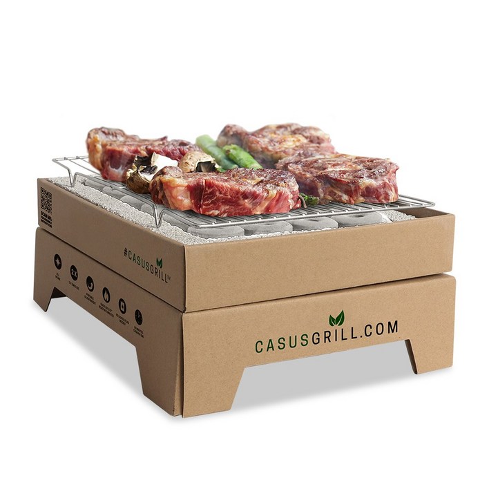 카서스 캠핑 바베큐그릴 일회용 꾸버스 숯불 야외 직화 BBQ, 1개