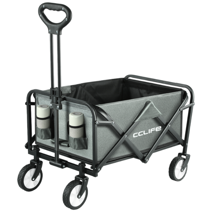 씨싸라이프 아웃도어 캠핑 폴딩 카트 캠핑 웨건 80cm50cm88cm, 1개, 다크 그레이