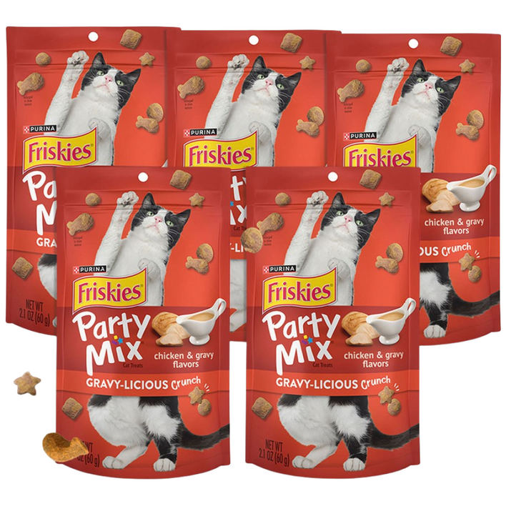 퓨리나 프리스키 파티믹스 고양이 간식 바삭바삭 과자 비스킷, 60g, 5개, 치킨그레이비