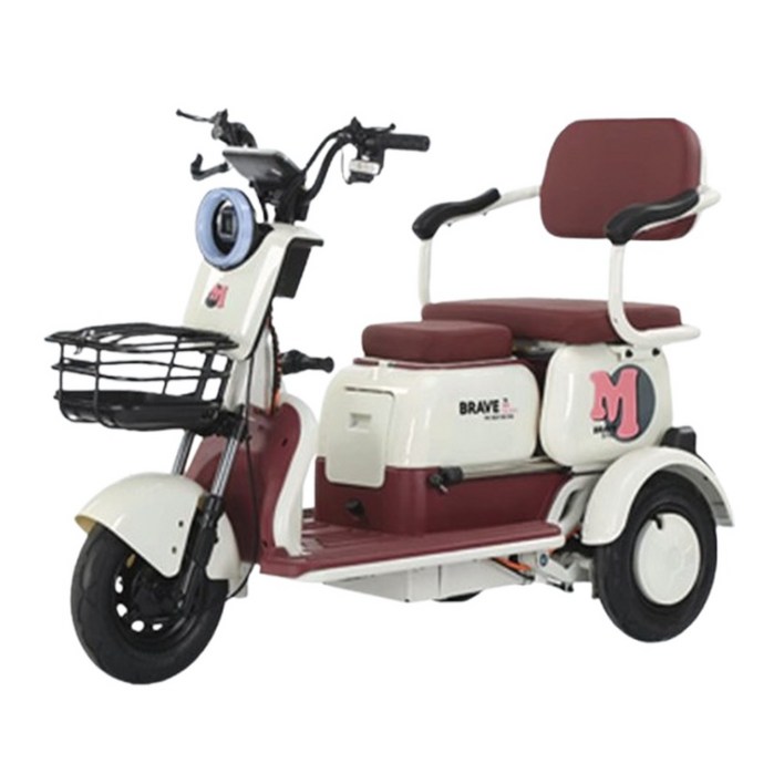 밸런트 안전한 삼륜 전동바이크 세발 전기스쿠터 출퇴근 고출력 리튬배터리 나들이 성인용, 베리핑크, a.800w72v20a