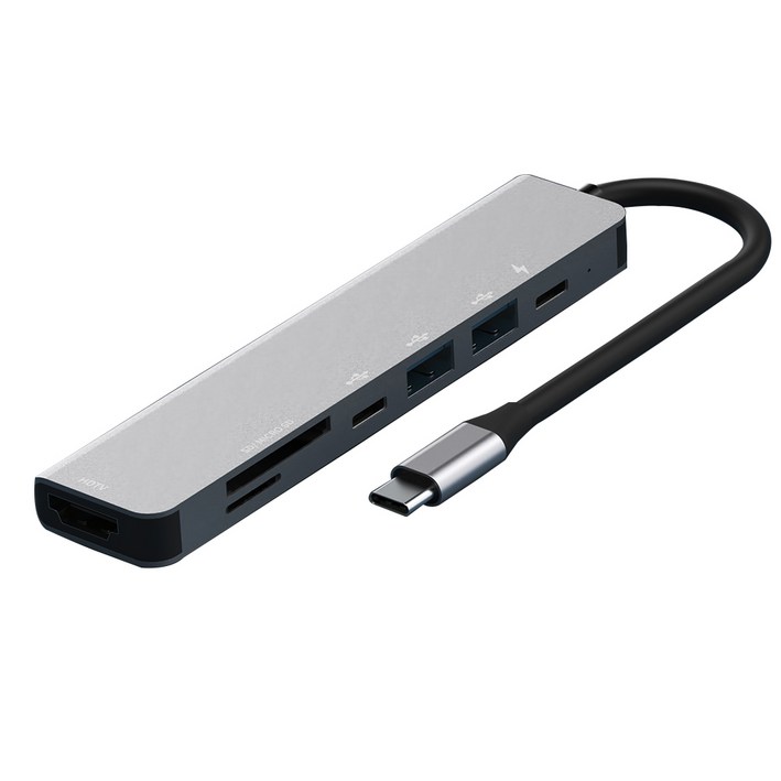 구스페리 7포트 USB 3.0 HDMI C타입 멀티허브 DEX 덱스 미러링, 단일색상, 1개