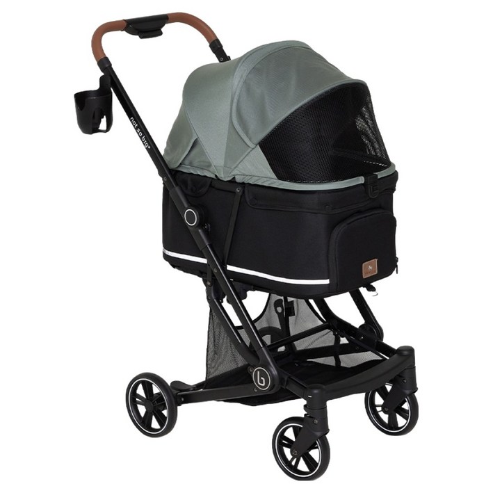 낫쏘빅 토토 펫 유모차 + 컵홀더, 웜그레이블랙, 1세트