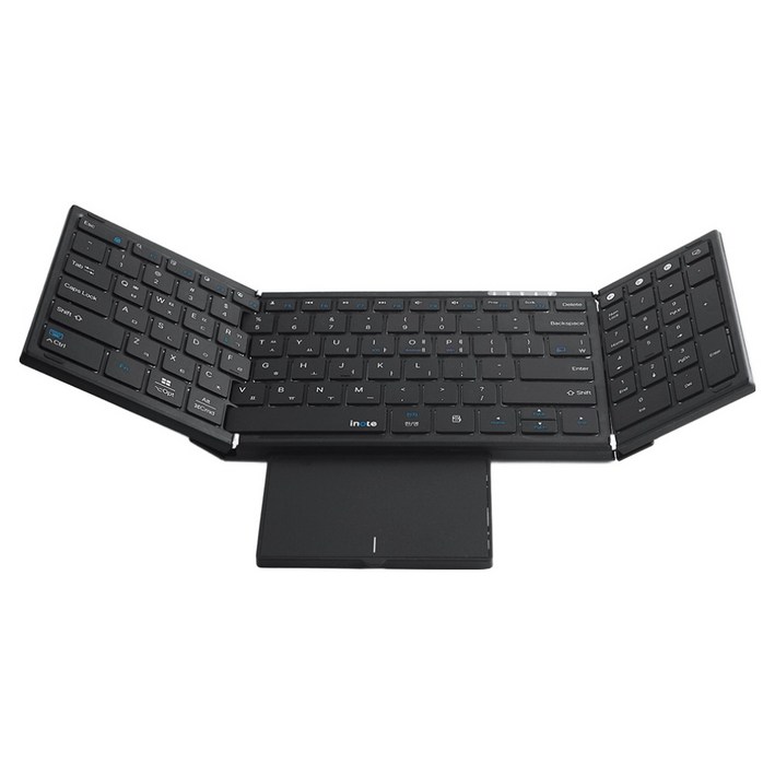 아이노트 블루투스 무선 접이식 키보드  터치패드 세트, 블랙, XK907B, 제조사축