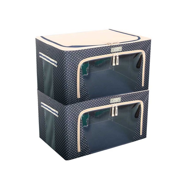 마이닝 모던 리빙박스 66L, 도트네이비, 2개 마이닝 모던 리빙박스 66L, 도트네이비, 2개
