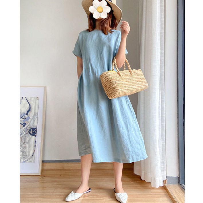 캐치 린넨 박시핏 롱원피스