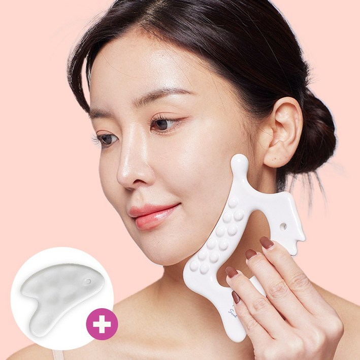 이너소울 세라믹 괄사마사지페이스 괄사 두피 림프 얼굴 괄사마사지기, 1개